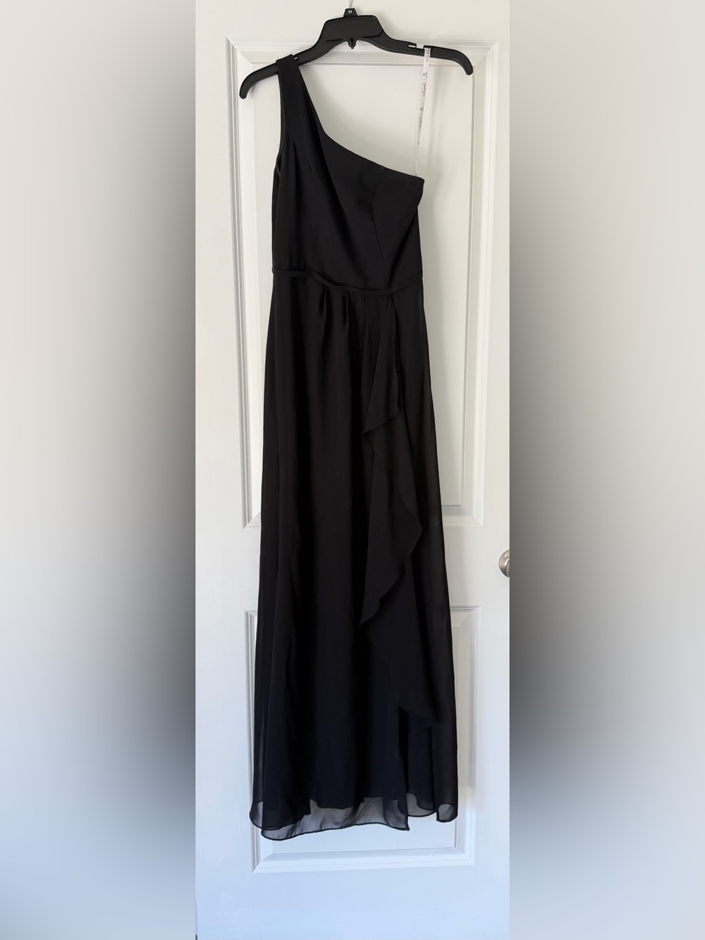 Celebrate DB Studio black one-shoulder dress with slit size 2